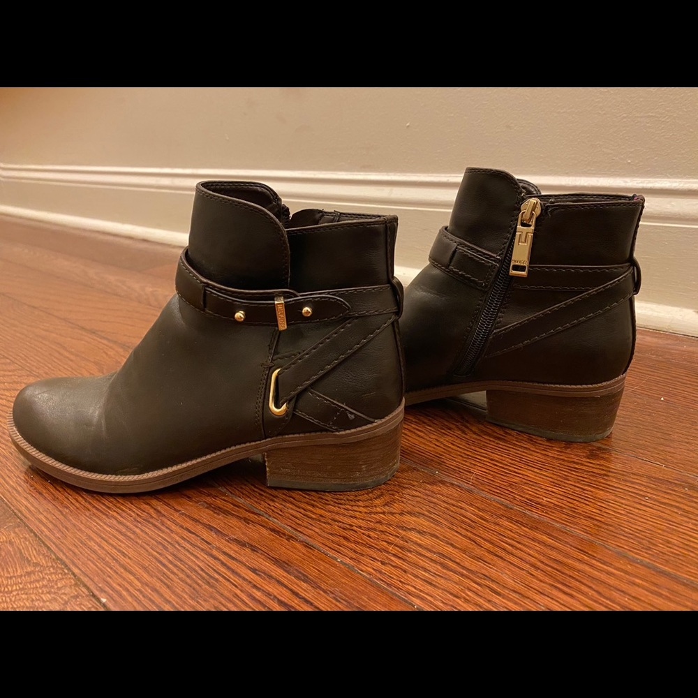 Brown heeled booties